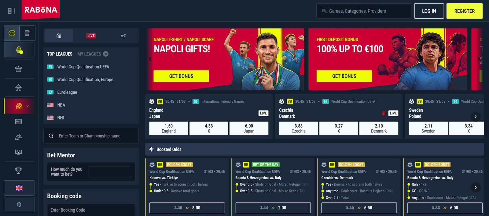Rabona vs 22Bet porovnanie bookmakerov