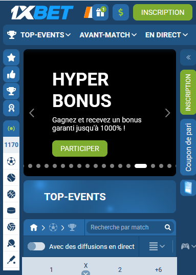 Application mobile 1xBet Côte d’Ivoire